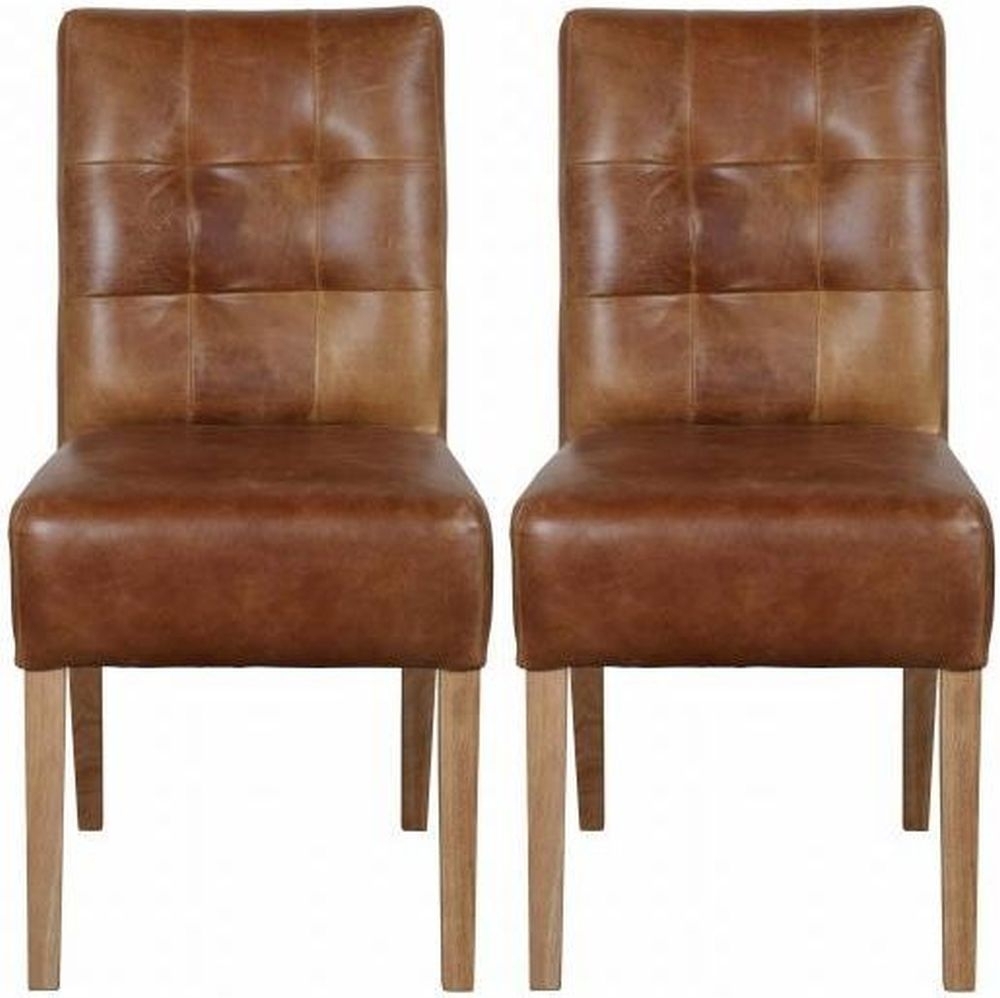 Product photograph of Additions Colin Cerato Brown Leather Dining Chair Sold In Pairs from Choice Furniture Superstore.
